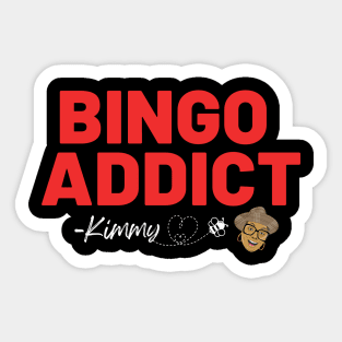 Bingo Addict Red Sticker